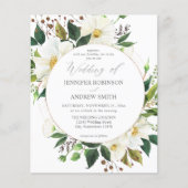 Budget White Floral & Greenery 1 Wedding Flyer (Vorne)