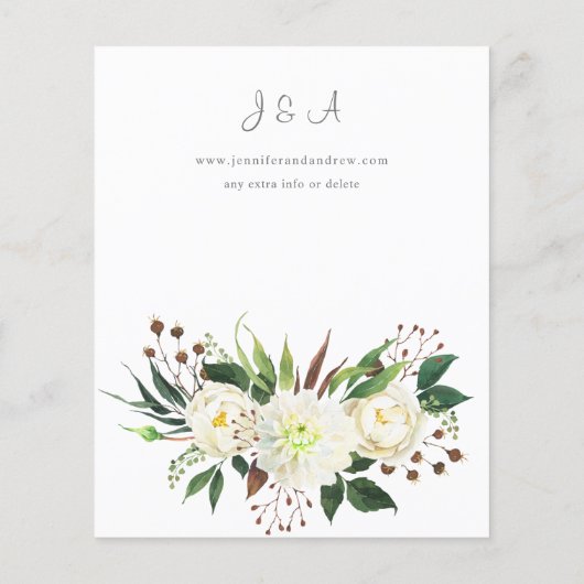 Budget White Floral & Greenery 2 Wedding (Rückseite)