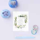 Budget White Floral & Greenery Save the Date Flyer (Einzeln)
