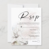 Budget White Floral QR Code Hochzeit RSVP (Vorderseite)