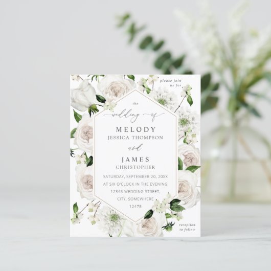 Budget White Floral Wedding (Stehend Vorderseite)