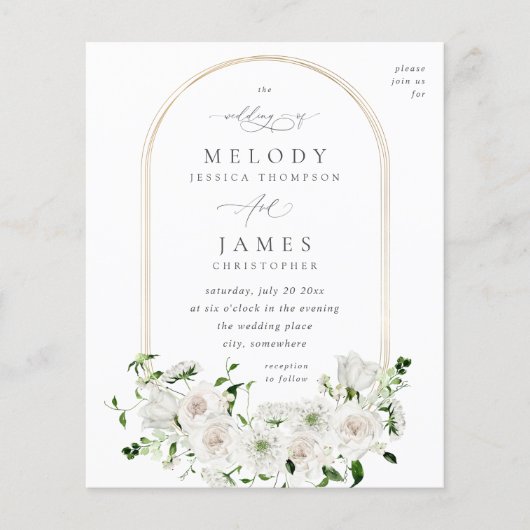 Budget White Floral Wedding 2 (Vorderseite)