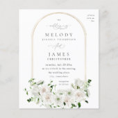 Budget White Floral Wedding 2 Flyer (Vorne)