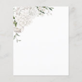 Budget White Floral Wedding Einladung (Rückseite)