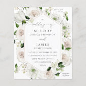 Budget White Floral Wedding Flyer (Vorne)