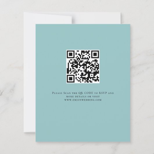 Budget White Florals QR Code Wedding Abend Party (Rückseite)