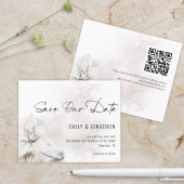 Budget White Florals Wedding QR Code Rett unser Da