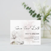 Budget White Florals Wedding QR Code Rett unser Da (Stehend Vorderseite)