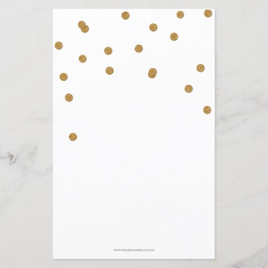 Budget White Glitzer Probe Dinner Einladung (Rückseite)