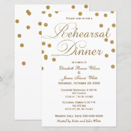 Budget White Glitzer Probe Dinner Einladung
