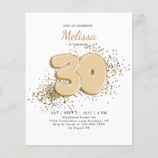 BUDGET White Gold 30. Balloons Confetti Geburtstag