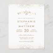 Budget White & Gold Foil Confetti Hochzeit (Vorderseite)