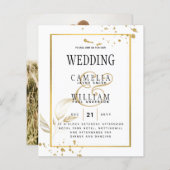 BUDGET White Gold FOTO Einladung Hochzeit (Vorne/Hinten)