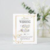 BUDGET White Gold FOTO Einladung Hochzeit (Stehend Vorderseite)