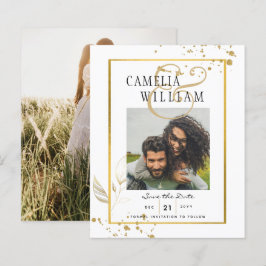 BUDGET White Gold FOTO Einladung Hochzeit