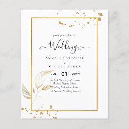 BUDGET White Gold FOTO Einladung Hochzeit Flyer