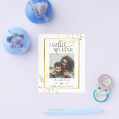 BUDGET White Gold FOTO Einladung Hochzeit Flyer (Einzeln)