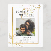 BUDGET White Gold FOTO Einladung Hochzeit Flyer (Vorne)