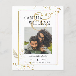 BUDGET White Gold FOTO Einladung Hochzeit Flyer