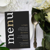 BUDGET White Gold Typografy Black Wedding Menü