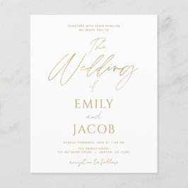 Budget White Gold Wedding Moderner Flyer