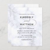 Budget White Marble Calligraphy Wedding Einladung (Vorne/Hinten)