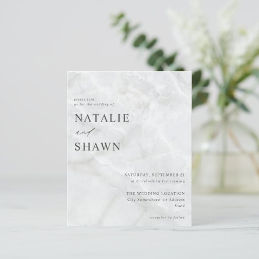 Budget White Marble Wedding (Stehend Vorderseite)