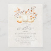 BUDGET White Pumpkin 90. Geburtstag Einladung (Vorderseite)