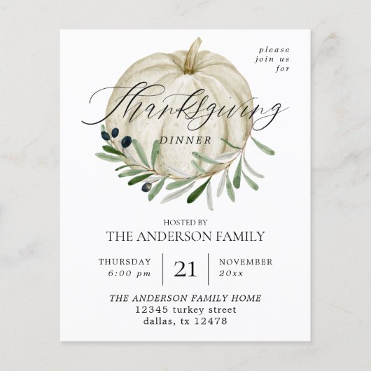 Budget White Pumpkin Erntedank Flyer (Vorne)