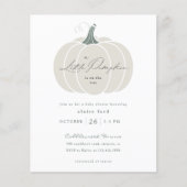 Budget White Pumpkin Fall Baby Dusche Einladung (Vorderseite)