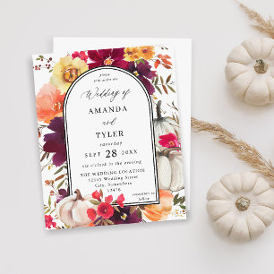 Budget White Pumpkin Fall Floral Wedding