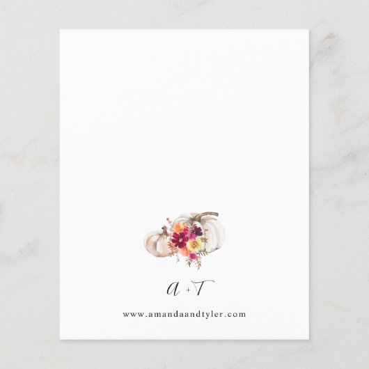 Budget White Pumpkin Fall Floral Wedding (Rückseite)
