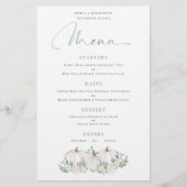 Budget White Pumpkins Florals Wedding Menu (Vorderseite)