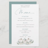 Budget White Pumpkins Florals Wedding Menu (Vorne/Hinten)