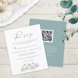 Budget White Pumpkins QR Code Wedding RSVP