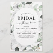 Budget White Rose Brautparty Einladung (Vorderseite)