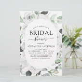 Budget White Rose Brautparty Einladung (Stehend Vorderseite)