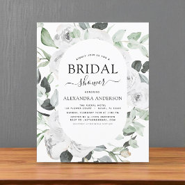 Budget White Rose Brautparty Einladung