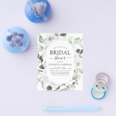 Budget White Rose Brautparty Einladung Flyer (Einzeln)