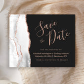 Budget White Rose Gold Agate Dark Save the Date