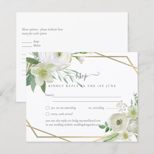 BUDGET White Rose Greenerity Gold Wedding (Vorne/Hinten)