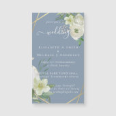 BUDGET White Rose Greenerity Gold Wedding Magnetkarte (Vorderseite)