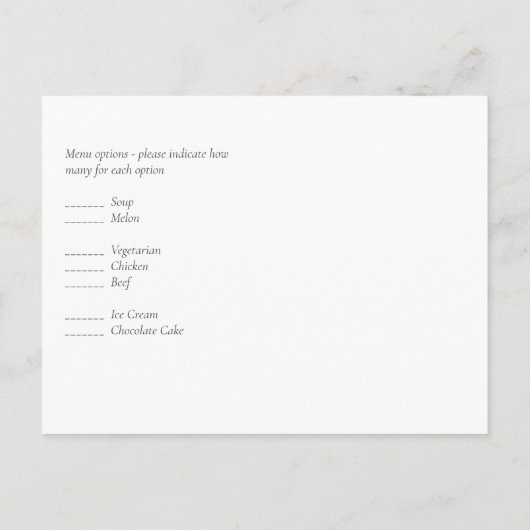 BUDGET White Rose Greenerity Gold Wedding Postkarte (Rückseite)