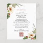 Budget White Rose Wild Strawberry Wedding Einladun (Rückseite)