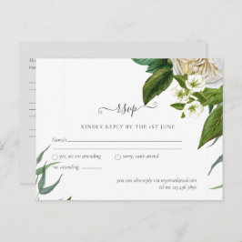 BUDGET White Roses Bouquet Floral Wedding Postkarte