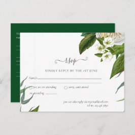 BUDGET White Roses Bouquet Floral Wedding Postkarte