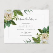 BUDGET White Roses Bouquet Floral Wedding Postkarte (Vorderseite)