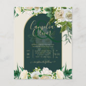 BUDGET White Roses Forest Green Winter Wedding INV (Vorderseite)