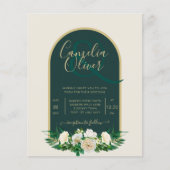 BUDGET White Roses Forest Green Winter Wedding INV (Vorderseite)