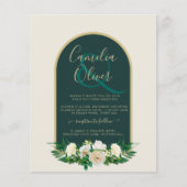 BUDGET White Roses Forest Green Winter Wedding INV (Vorderseite)
